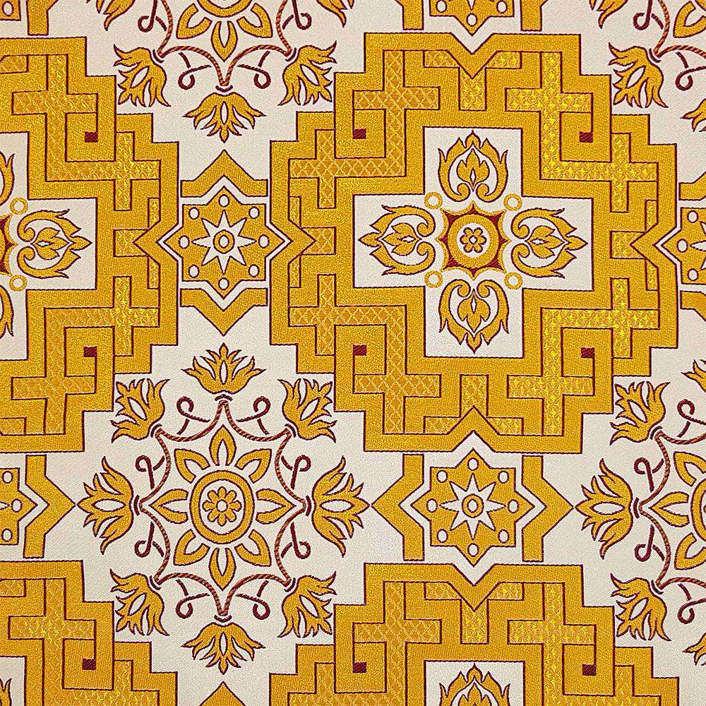 Brocade church white with dark red (Burning Bush) Brocade church white with dark red (Burning Bush)