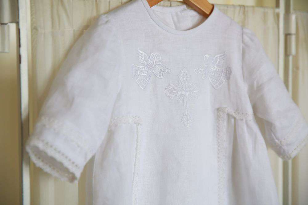 Linen tunic with embroidery (My angel) church vestments