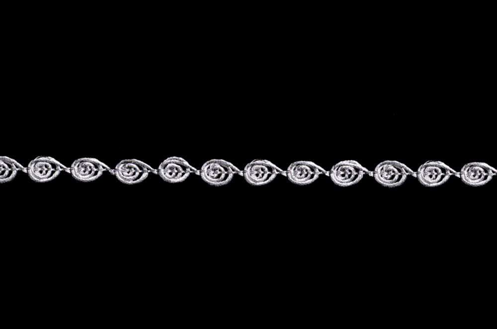 Lace for aer veil width 1 cm silver