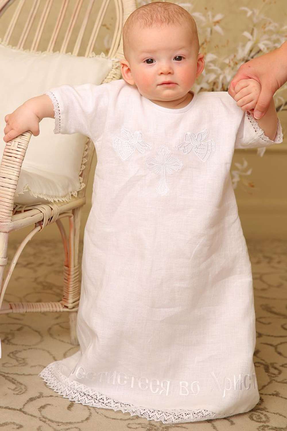 Linen tunic with embroidery Orthodox