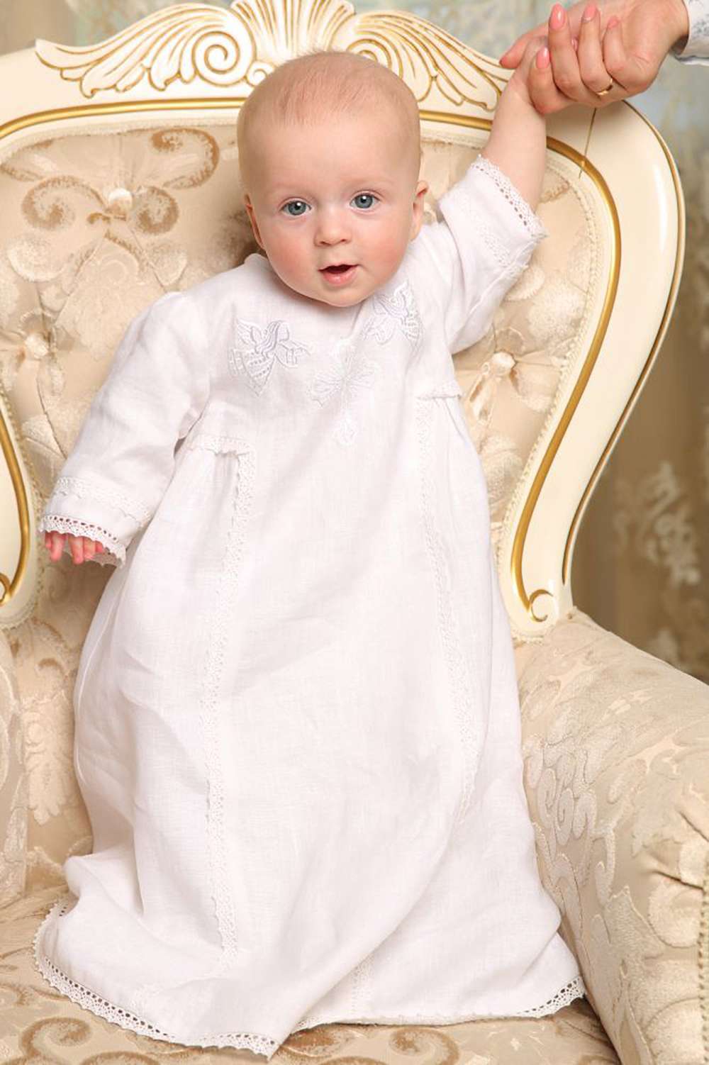Linen tunic with embroidery (My angel) Greek fabric