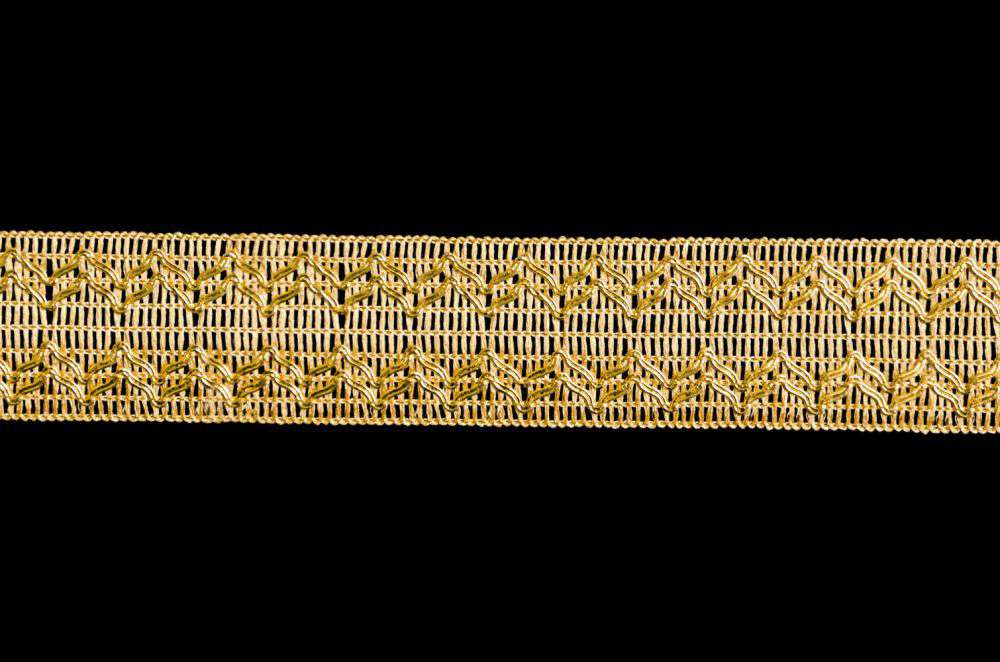 Flat lace lurex width 4 cm golden