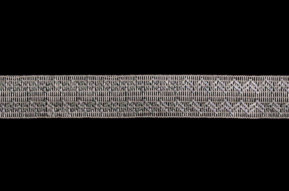 Flat lace lurex width 4 cm silver