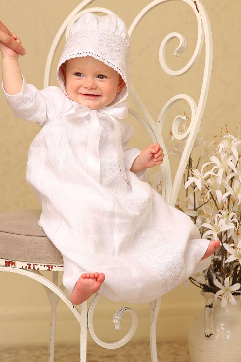 Linen tunic embroidered (Chrism) Orthodox