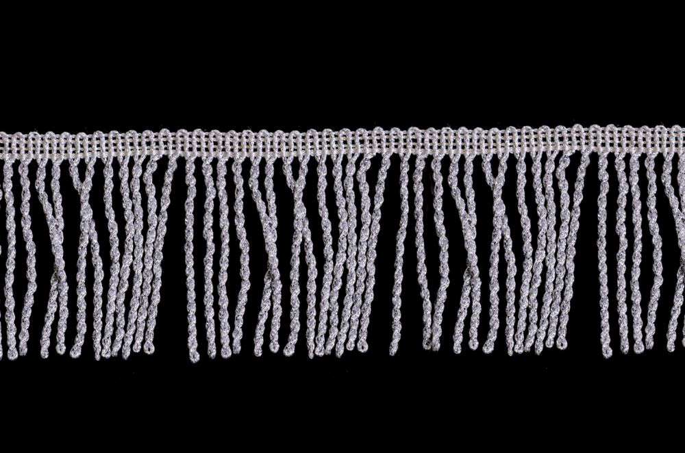 Fringe width 7.5 cm silver