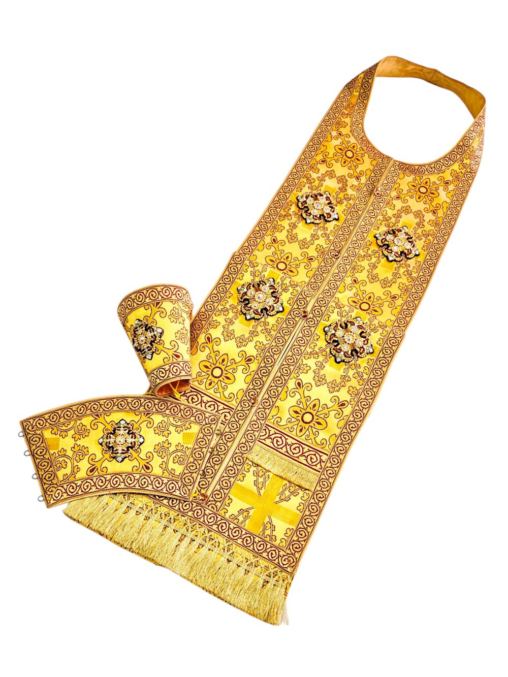 Готове облачення ієрея розшите камінням Swarovski, розмір 52–54, зріст 176–182 см