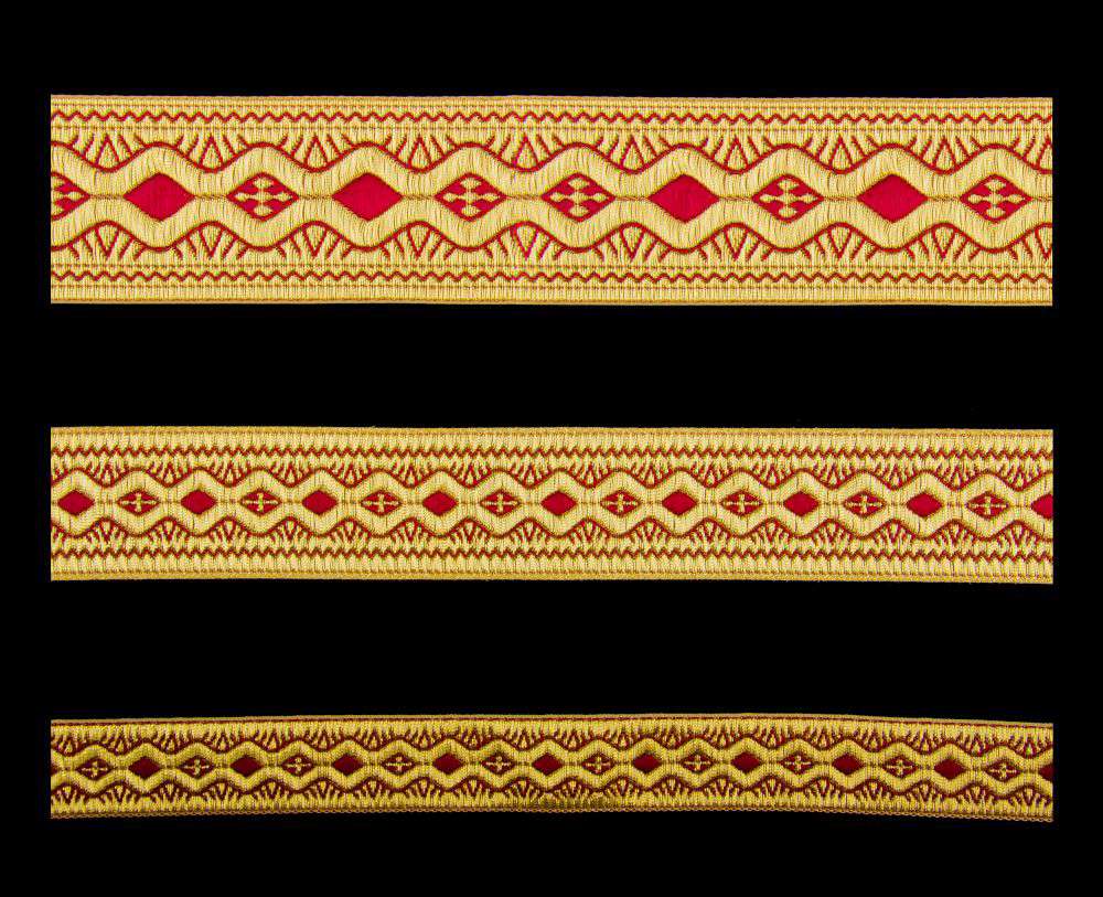 Galloon (Easter) red with gold