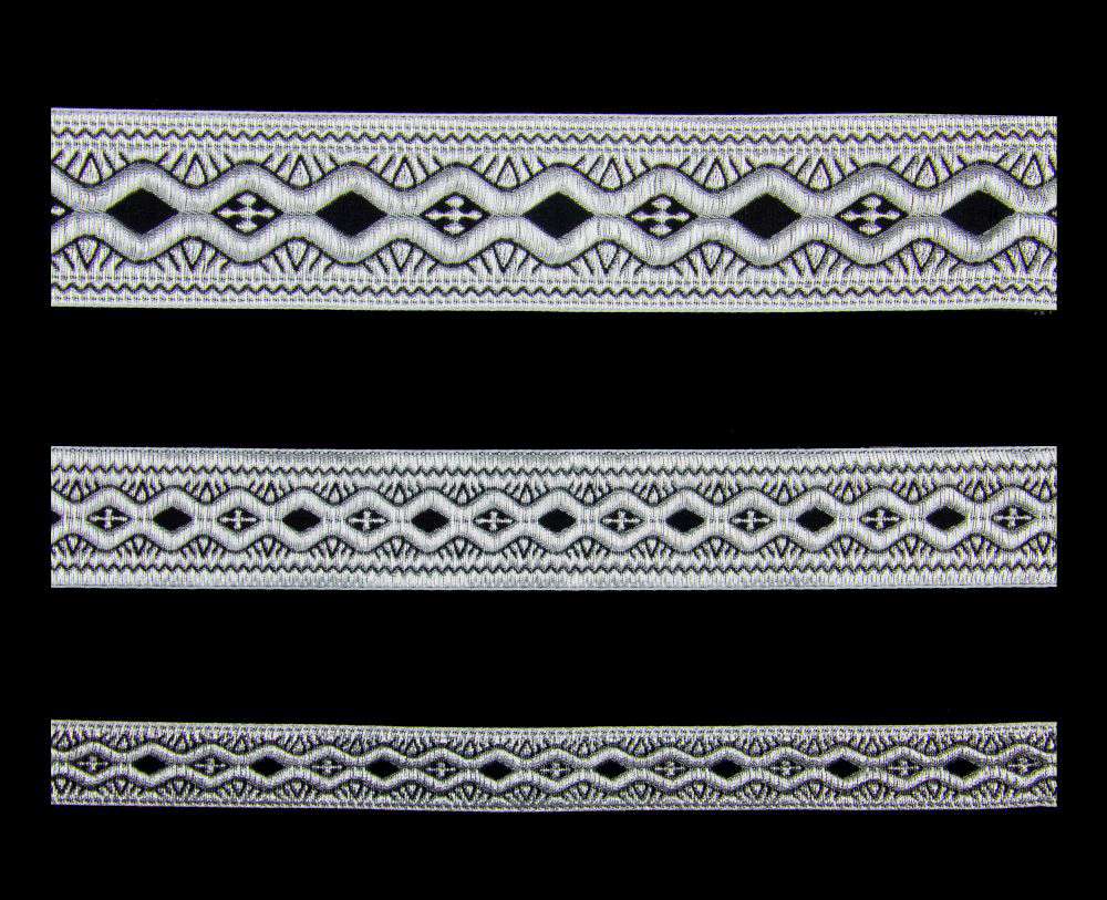 Galloon (Easter) black with silver for sale