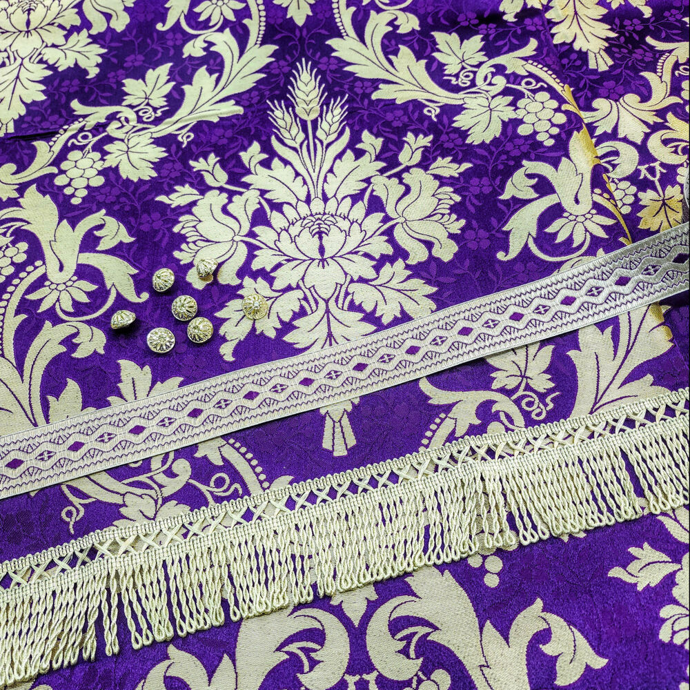 Fabric for church vestments (Field Spikelet) silver for sale