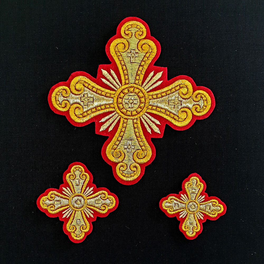 Crosses for red Deacon's vestment (Annunciation)