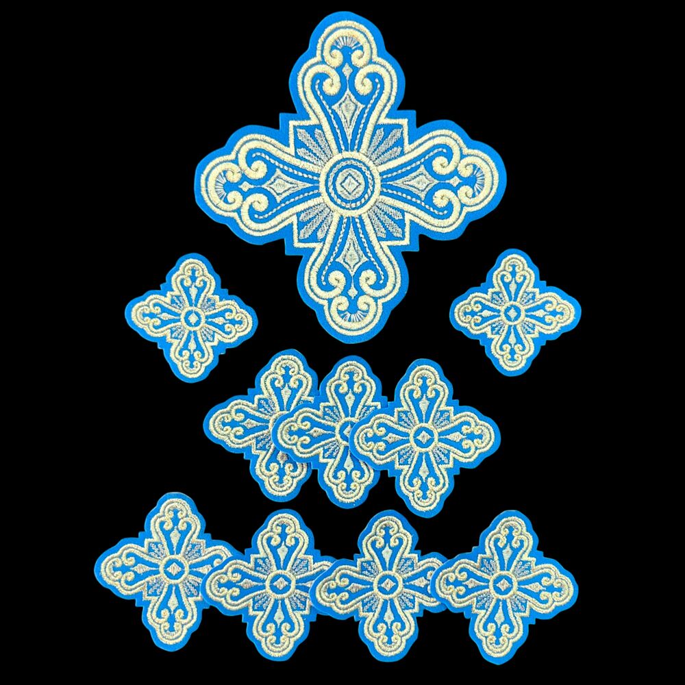 Crosses for Deacon Vestment skyblue with gold (The Entry)