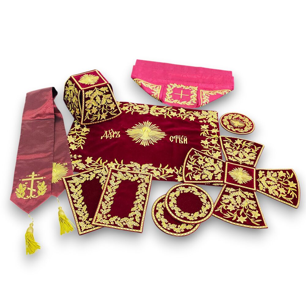 Liturgical set (Trinity) (burgundy velvet) for sale