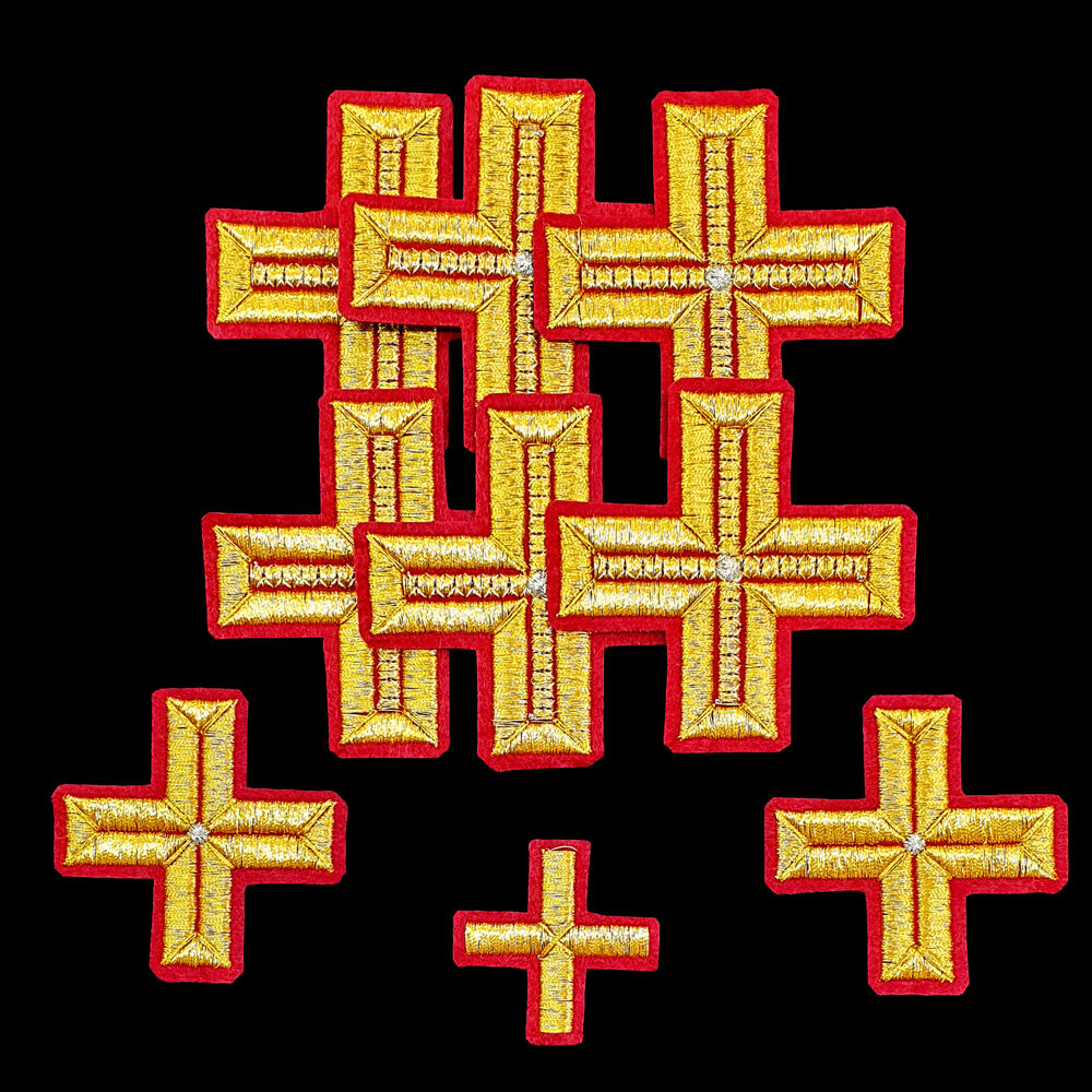 Embroidered set of crosses for the liturgy set (Greek)