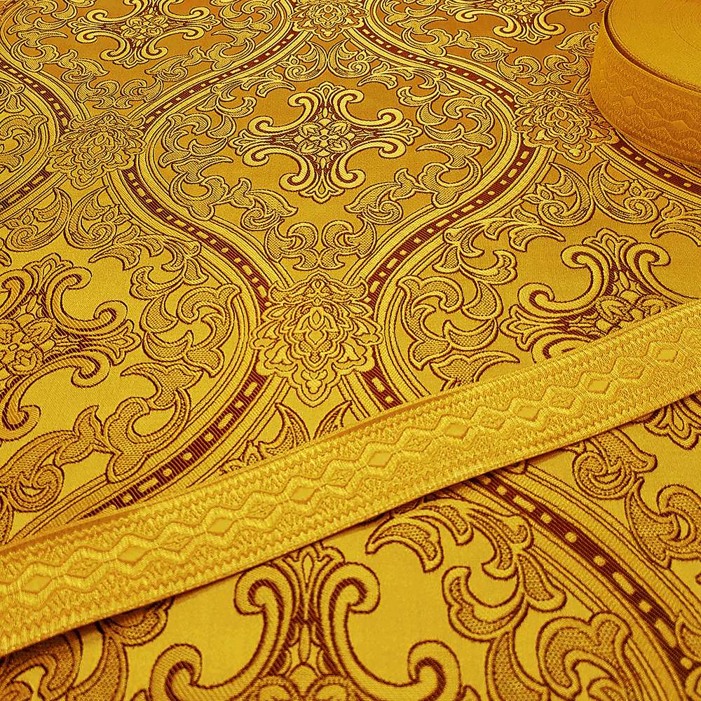 Brocade with metal thread yellow (Lavra) buy