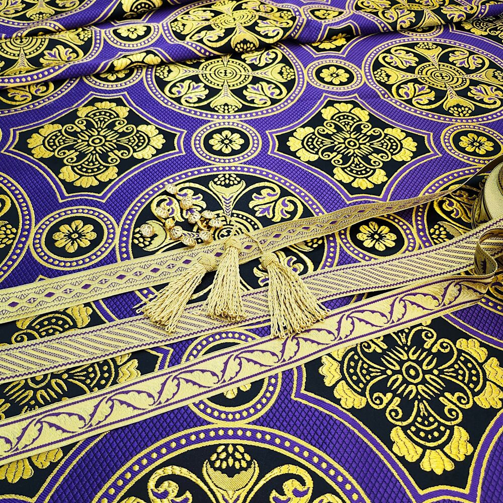 Violet brocade for vestments (Drevlyanskaya) for sale