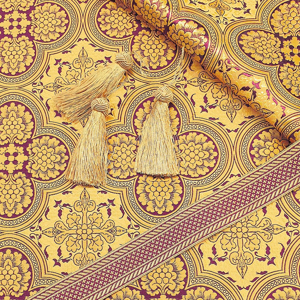Brocade yellow with dark red (Sofia) Orthodox