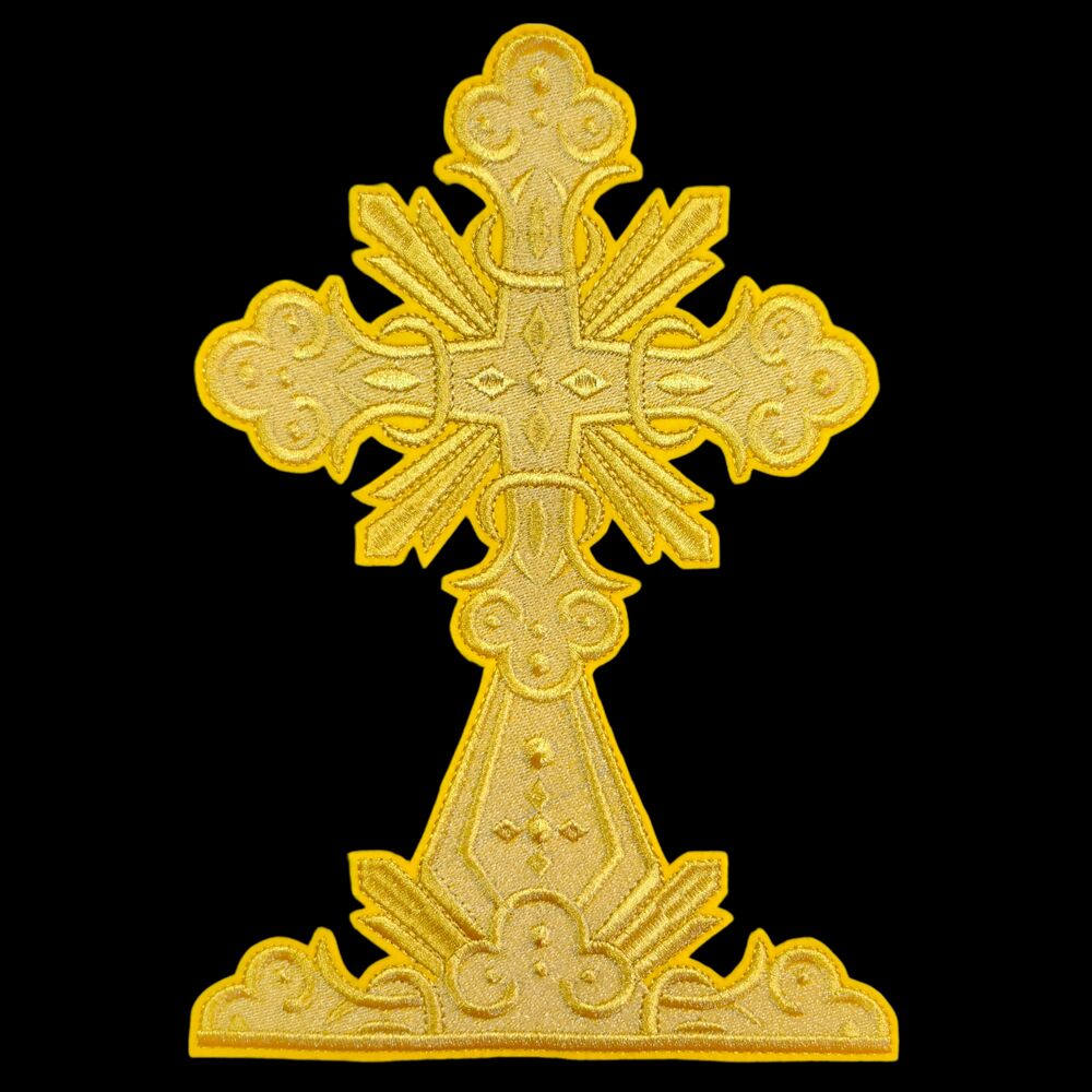 Embroidered cross on the throne